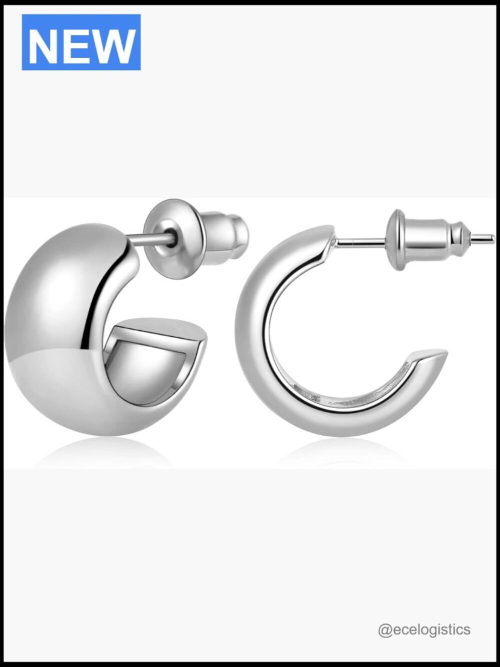 Small 14K Gold Plated Hoop Earrings with Sterling Silver Posts